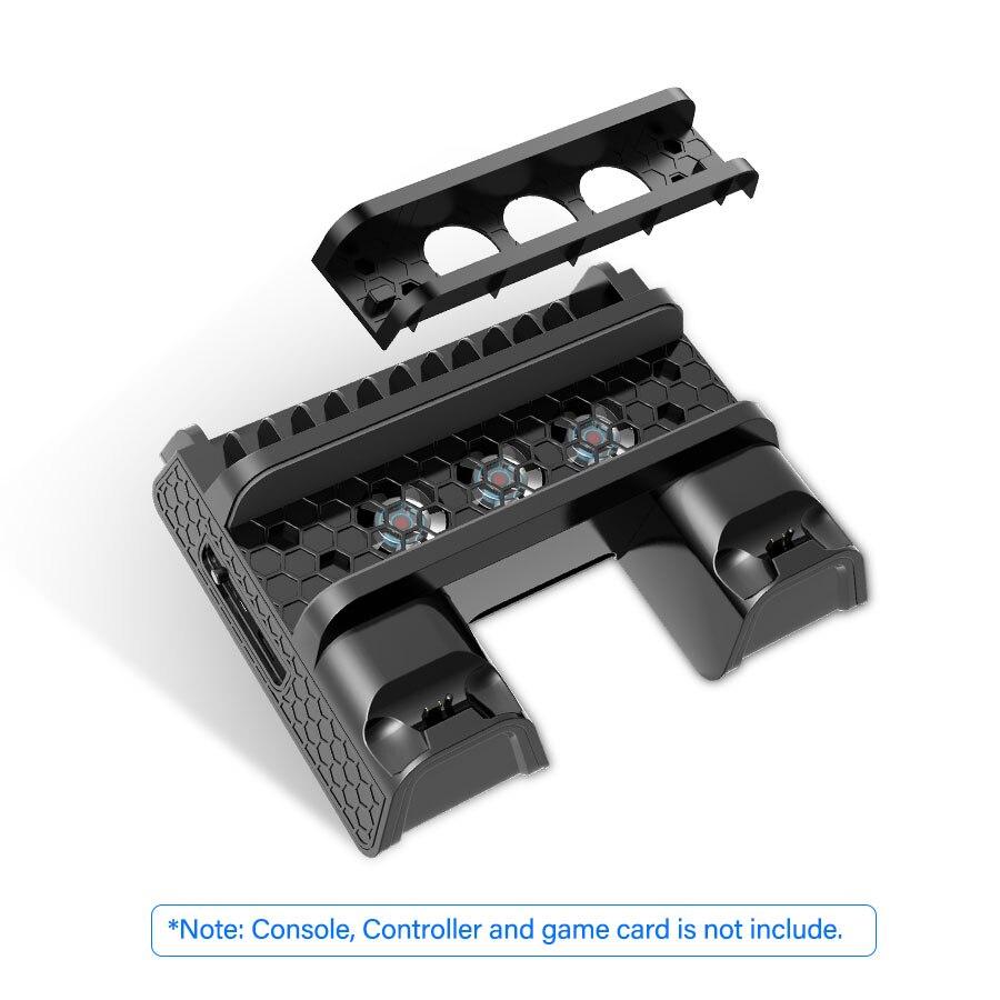 PS4 Vertical Cooling Stand with Dual Controller Station and Game Storage, designed for efficient cooling and organization.